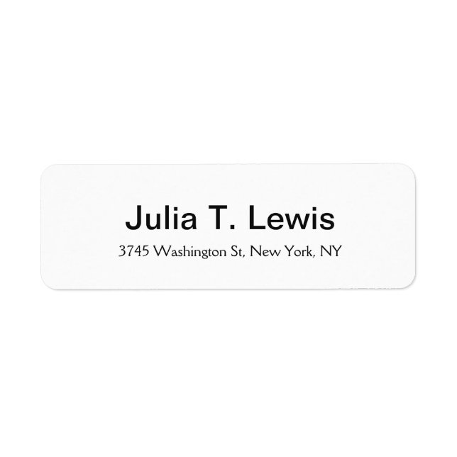 Classical Bold Text Elegant Plain Simple White Label (Front)