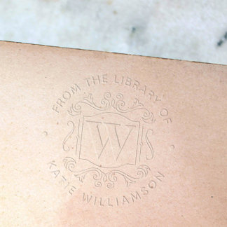 Classical British Monogram Personal Library Book Embosser