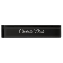 Classical Caligraphy Black White Professional Desk Name Plate