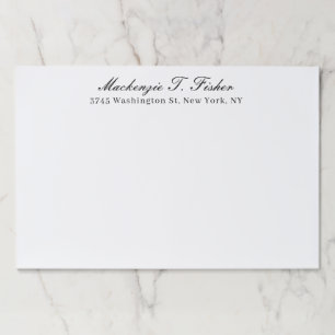 Classical Calligraphy Elegant Plain Black & White Paper Pad