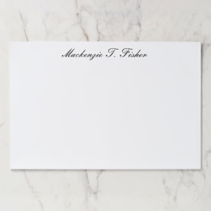 Classical Calligraphy Elegant Plain Black & White Paper Pad