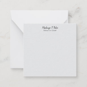Classical Calligraphy Elegant Plain Simple Grey Note Card