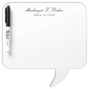 Classical Calligraphy Elegant Plain Simple White Dry Erase Board