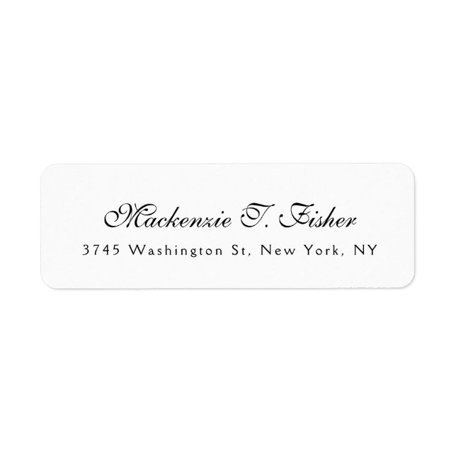 Classical Calligraphy Elegant Plain Simple White Label (Front)