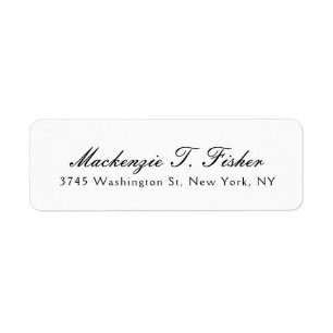 Classical Calligraphy Elegant Plain Simple White Label