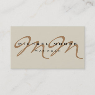 Classical Calligraphy Monogram Pastel Color Business Card