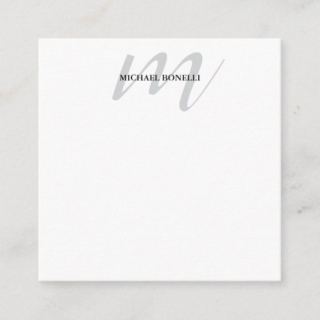 Classical calligraphy monogram professional enclosure card (Front)