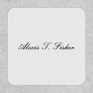 Classical Calligraphy Script Plain Simple White Patch