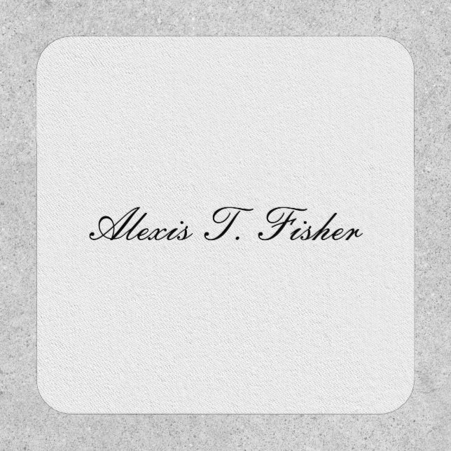 Classical Calligraphy Script Plain Simple White Patch (Front)