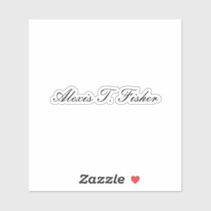 Classical Calligraphy Script Plain Simple White Sticker
