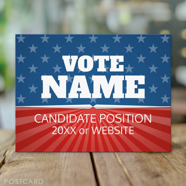 Classical Campaign - iconic stars stripes red blue Postcard (Custom Campaign Postcard)