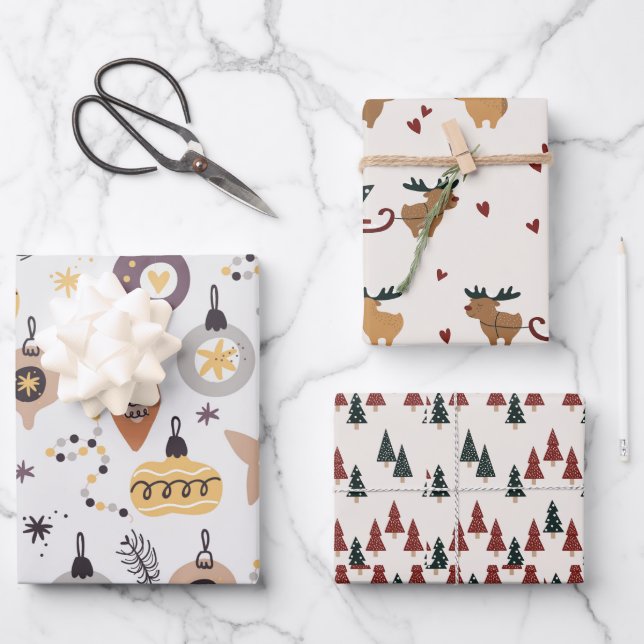 Classical Christmas  Wrapping Paper Sheets (Front)