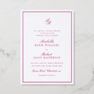 Classical Color Elegant Wedding Letterpress Invitation