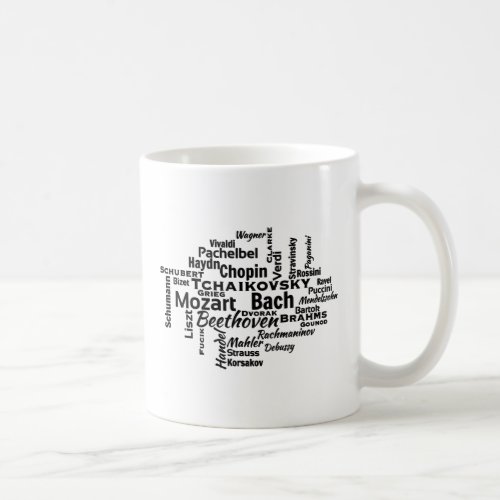 Classical Composers Word Cloud Coffee Mug