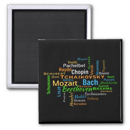 Classical Composers Word Cloud Magnet