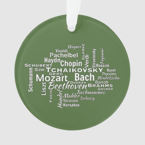 Classical Composers Word Cloud Ornament