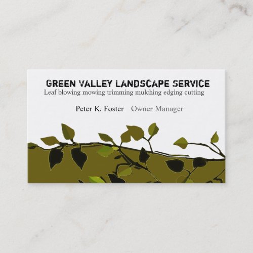 Classic Elegant Landscape branches Business Card Templates