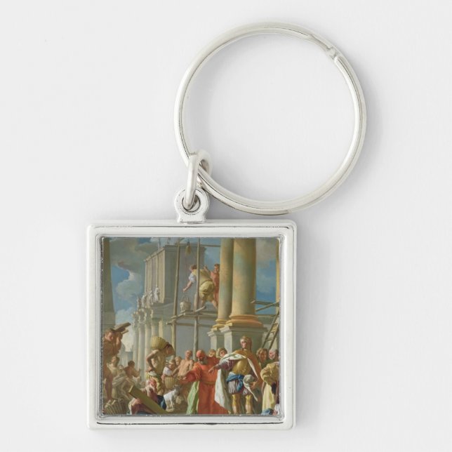 Classical Construction Scene Keychain (Front)