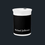 Classical Creative Trendy Black & White Beverage Pitcher<br><div class="desc">Represent yourself with this modern,  elegant design. This template can be customized to meet all professional occupations.</div>