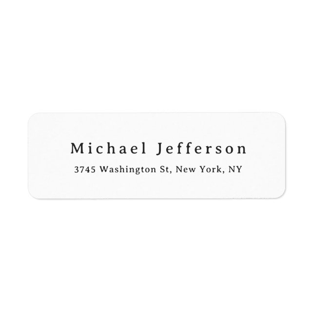 Classical Creative Trendy Black & White Minimalist Label (Front)