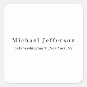 Classical Creative Trendy Black & White Minimalist Square Sticker