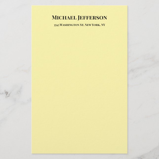 Classical Creative Trendy Cream Color Stationery (Front)