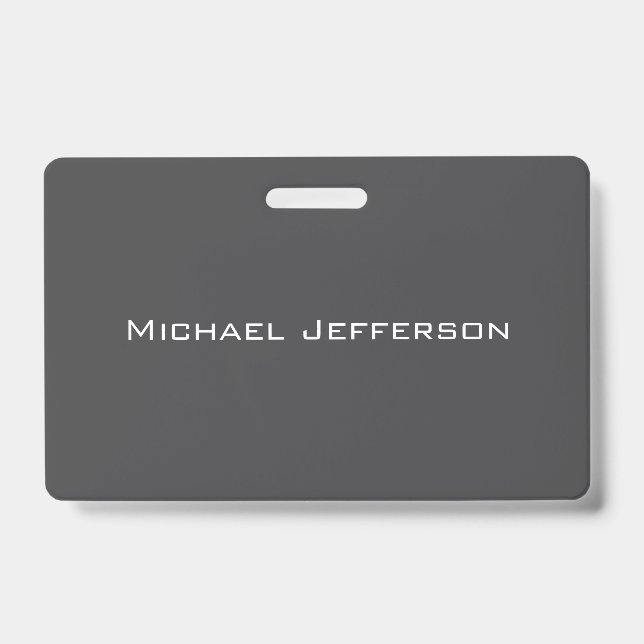 Classical Creative Trendy Dark Grey & White Badge (Front)
