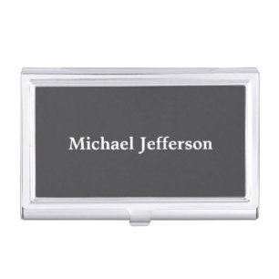 Classical Creative Trendy Dark Grey & White Business Card Case