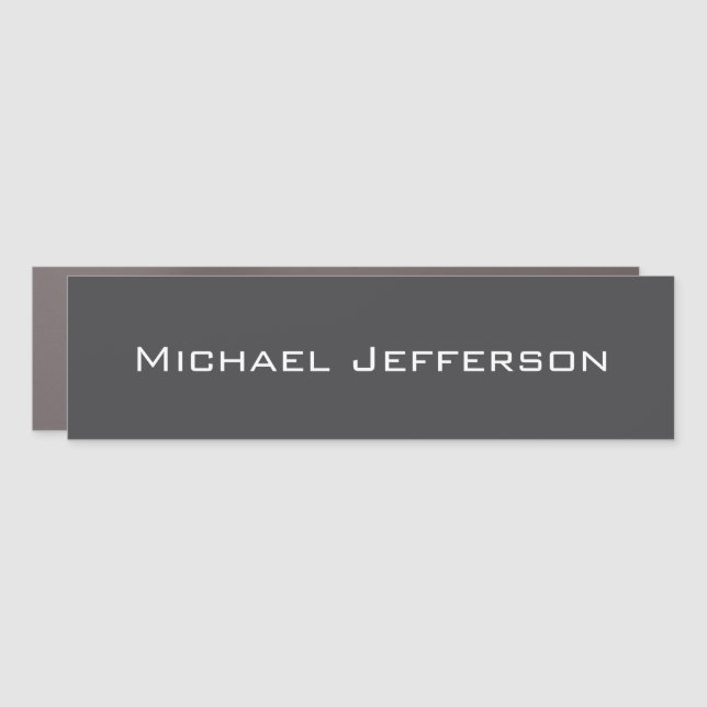 Classical Creative Trendy Dark Grey & White Car Magnet (Front)