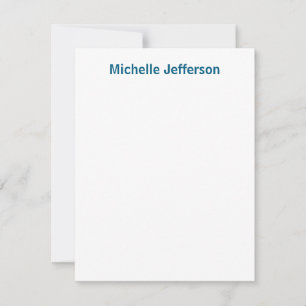 Classical Creative Trendy White Ocean Blue Note Card
