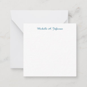 Classical Creative Trendy White Ocean Blue Note Card