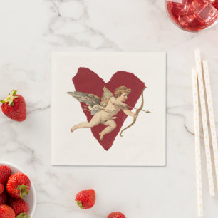 Classical Cupid Romantic Modern Wedding Elegant  Napkins