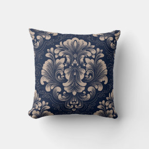 Classical Damask Seamless Victorian Texture Throw Pillow