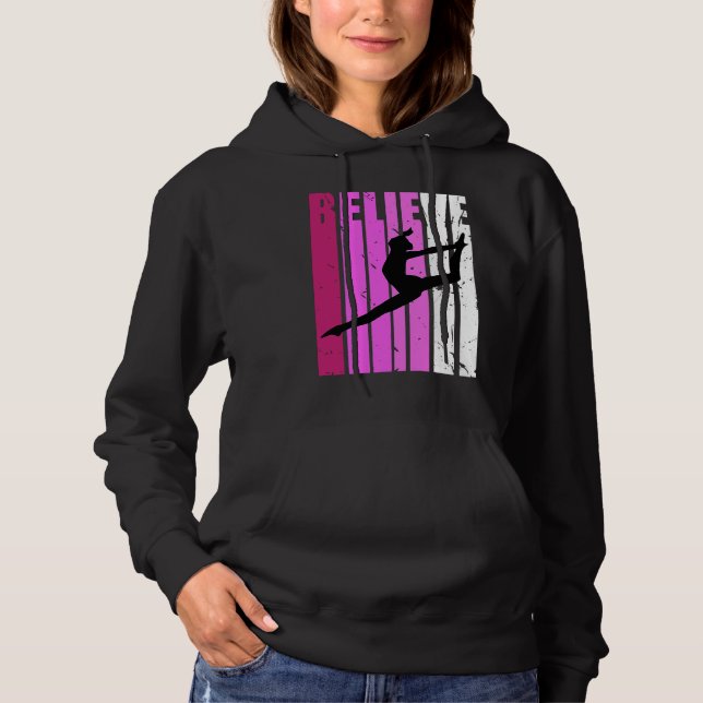 Classical Dance Pink Team Fan Believe Motivational Hoodie (Front)