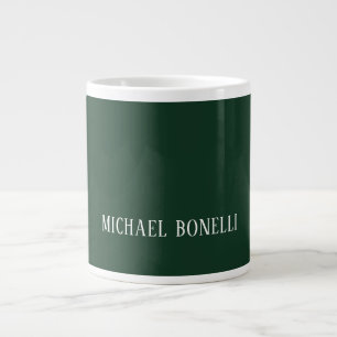 Classical Dark Green Elegant Serif Font Minimalist Giant Coffee Mug