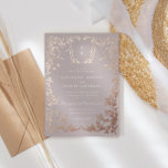 Classical Elegant Crest Monogram Wedding Foil Invitation<br><div class="desc">Our "Classical Elegant Crest" collection features hand drawn botanicals in different foil colors with a variation of borders in elegant style paired with classical typography and layout. Check out our store for more items from this collection.</div>