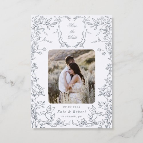Classical Elegant Crest Monogram Wedding Letterpress Photo Cards