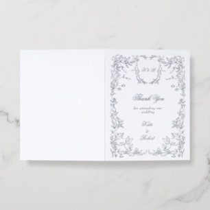 Classical Elegant Crest Monogram Wedding Letterpress Thank You Card