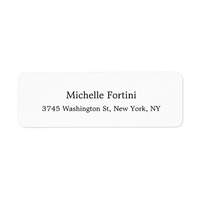 Classical Elegant Minimalist Exclusive Plain White Label (Front)