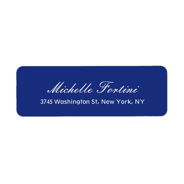 Classical Elegant Minimalist Plain Blue Label (Front)