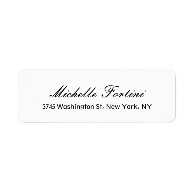Classical Elegant Minimalist Plain Handwriting Label (Front)