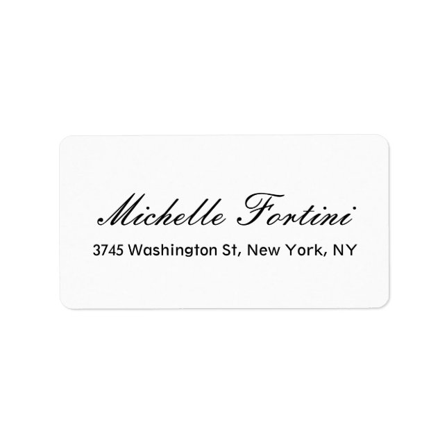 Classical Elegant Minimalist Plain Handwriting Label (Front)