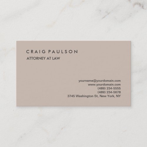 Classical Elegant Plain Professional  Business Card