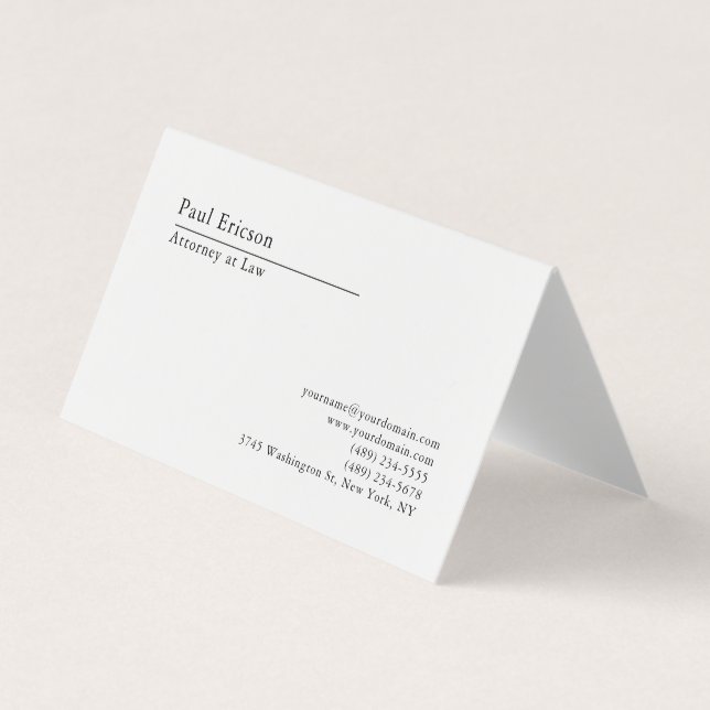 Classical Elegant Plain Professional Business Card (Front)
