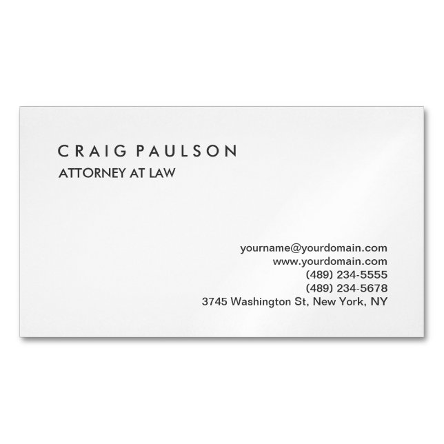 Classical Elegant Plain Professional Business Card (Front)