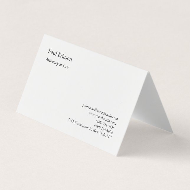 Classical Elegant Plain Professional Business Card (Front)