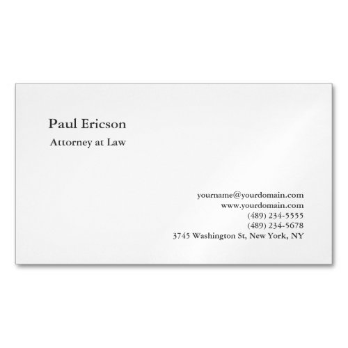 Classical Elegant Plain Professional Business Card Magnet