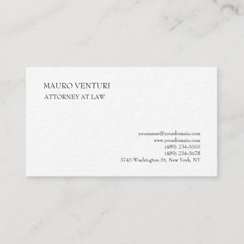 Classical Elegant Plain Professional Minimalist Business Card