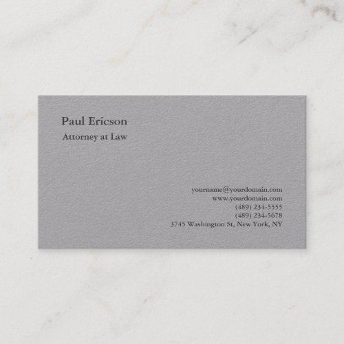 Classical Elegant Plain Professional Premium Grey Business Card