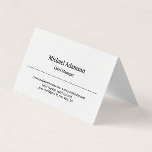 Classical Elegant Plain Simple Minimalist Business Card